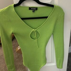 Misguided size 4 green body suit!